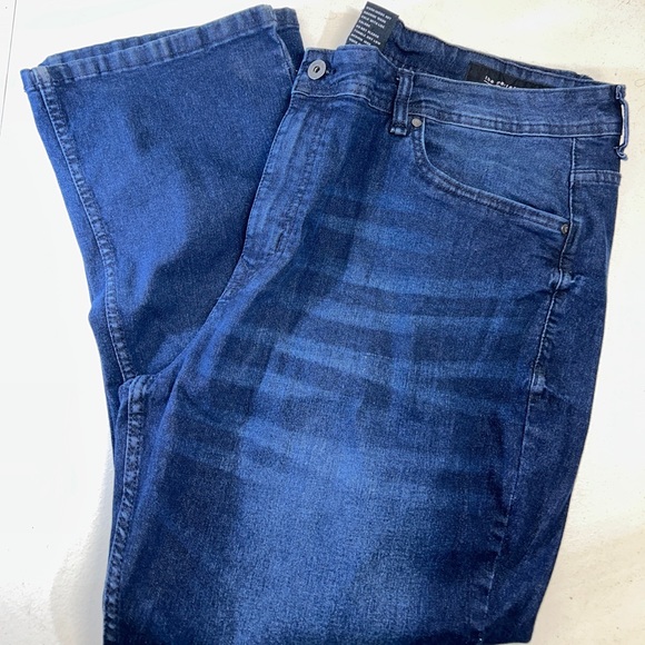 The Perfect Jean NYC Jeans Mens 40X28 Blue Denim Slim Fit Stretch Bootcut - Picture 1 of 10